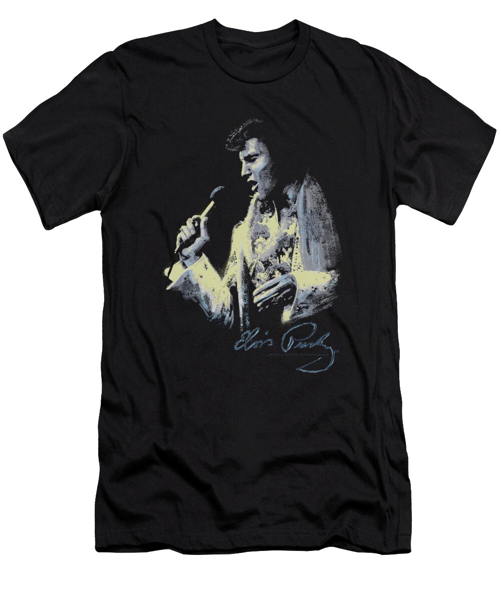  T-Shirt featuring the digital art Elvis - Painted King by Brand A