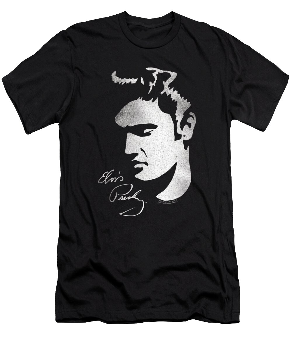  T-Shirt featuring the digital art Elvis - Simple Face by Brand A