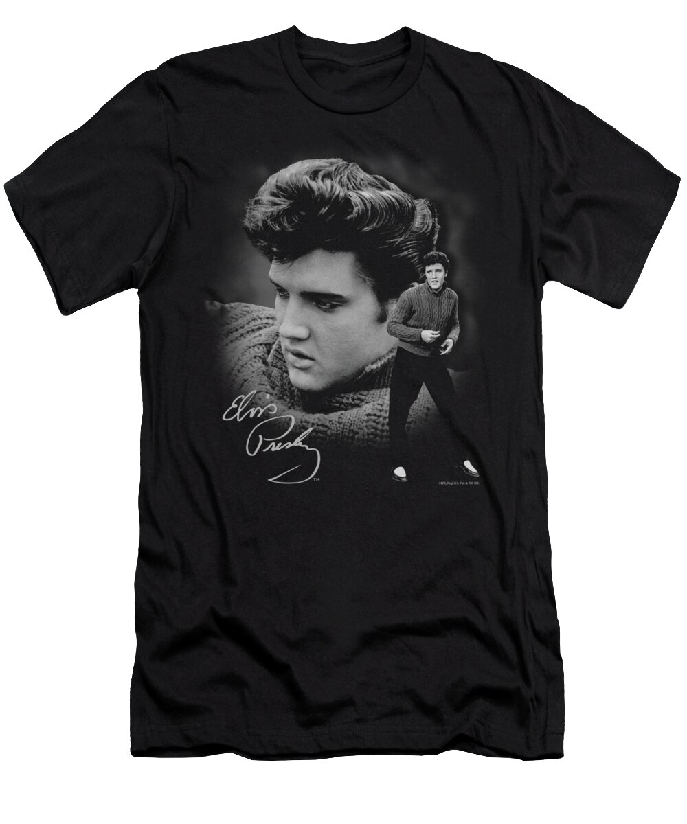  T-Shirt featuring the digital art Elvis - Sweater by Brand A