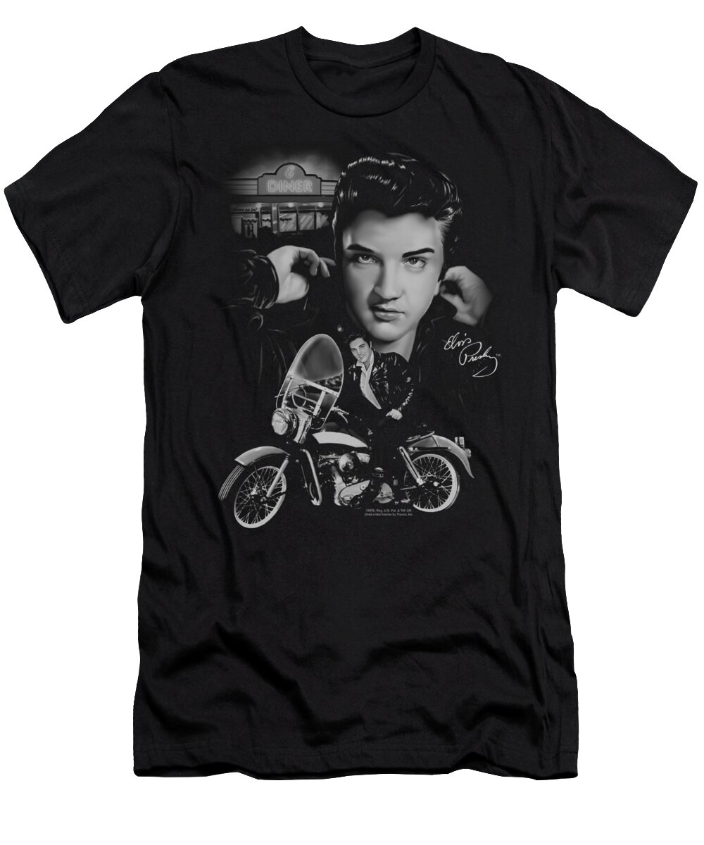 T-Shirt featuring the digital art Elvis - The King Rides Again by Brand A