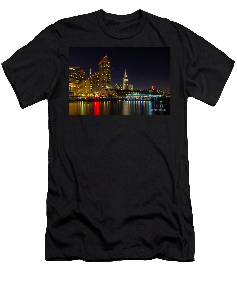 Blue Hour T-Shirt featuring the photograph Embarcadero Blue Hour by Kate Brown