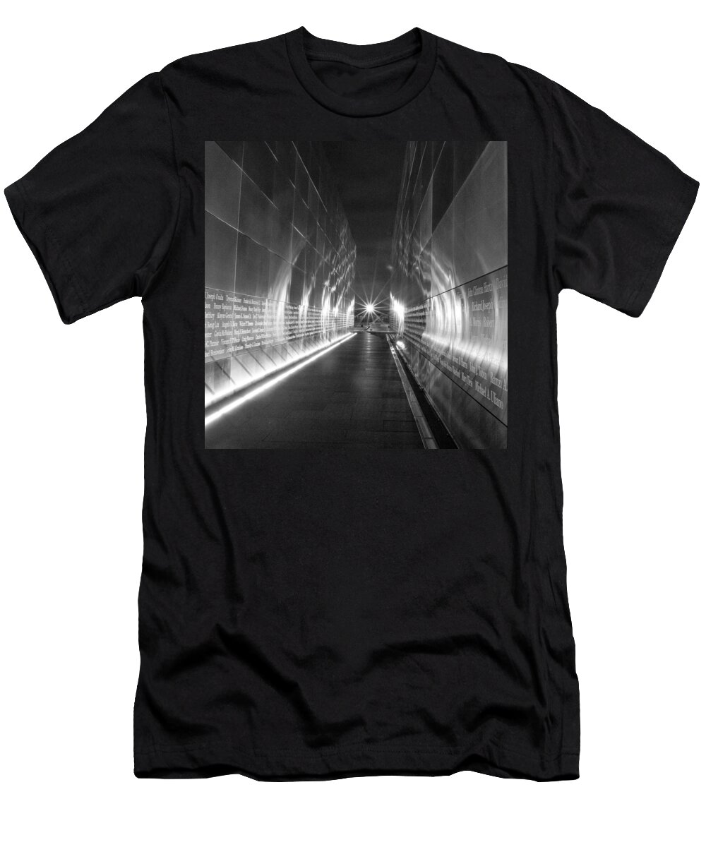 Empty Sky T-Shirt featuring the photograph Empty Sky Memorial by GeeLeesa Productions