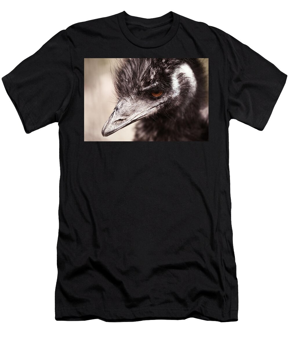 Emu T-Shirt featuring the photograph Emu Closeup by Karol Livote