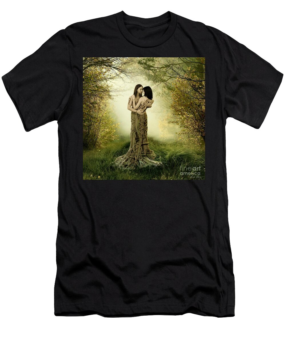  Tree T-Shirt featuring the digital art Eternal Embrace by Linda Lees