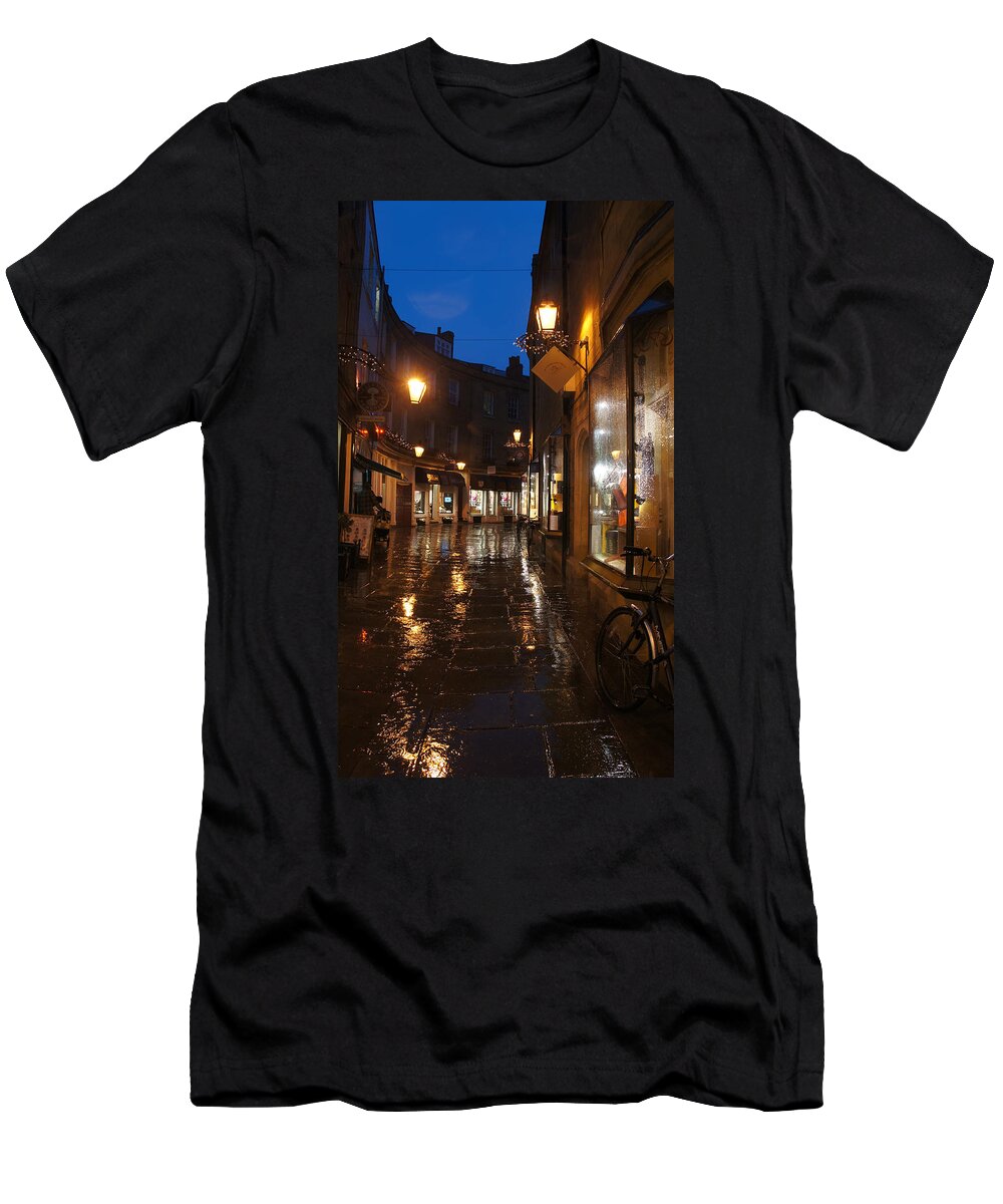 Night Street Of Cambridge T-Shirt featuring the photograph Evening after the rain by Elena Perelman