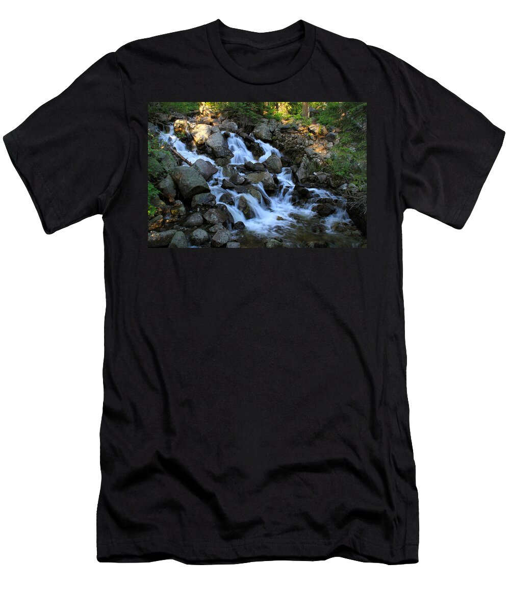 Payette Lake T-Shirt featuring the photograph McCall Lake Falls by Ed Riche