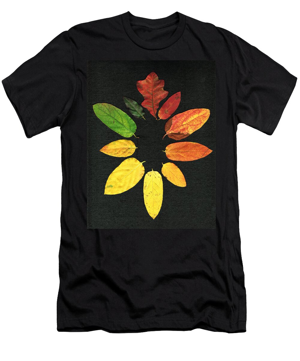 Oak T-Shirt featuring the digital art Evolution of Autumn Bk by Pete Trenholm