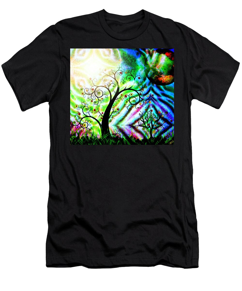 Abstract Colorful Trees T-Shirt featuring the painting Eye Tree by Ally White