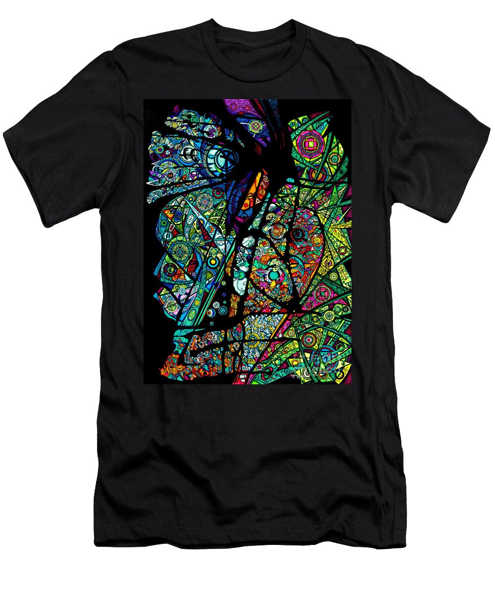 Valentine Gift T-Shirt featuring the drawing Facets of Love by Joey Gonzalez
