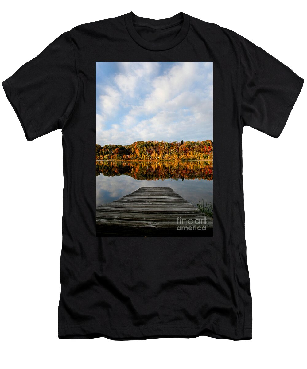 Lake T-Shirt featuring the photograph Fall on the Lake by DJ Florek