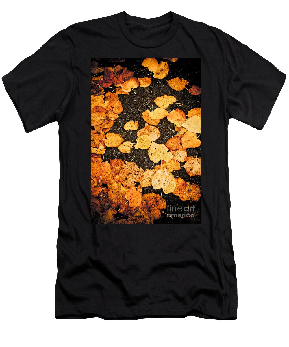 Abstract T-Shirt featuring the photograph Fallen leaves by Silvia Ganora
