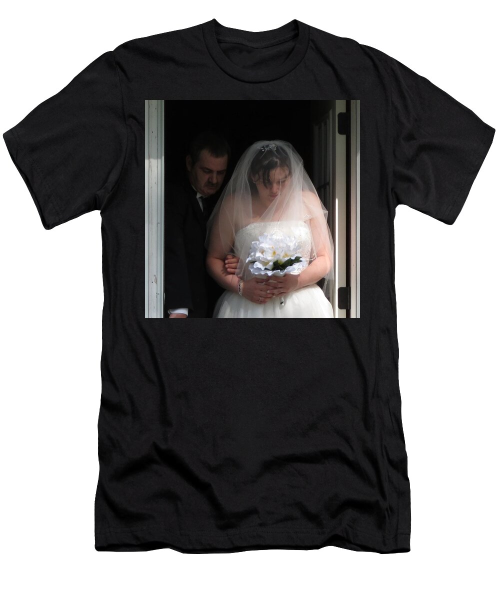 Weddings T-Shirt featuring the photograph Father Daughter Thoughts by Fortunate Findings Shirley Dickerson