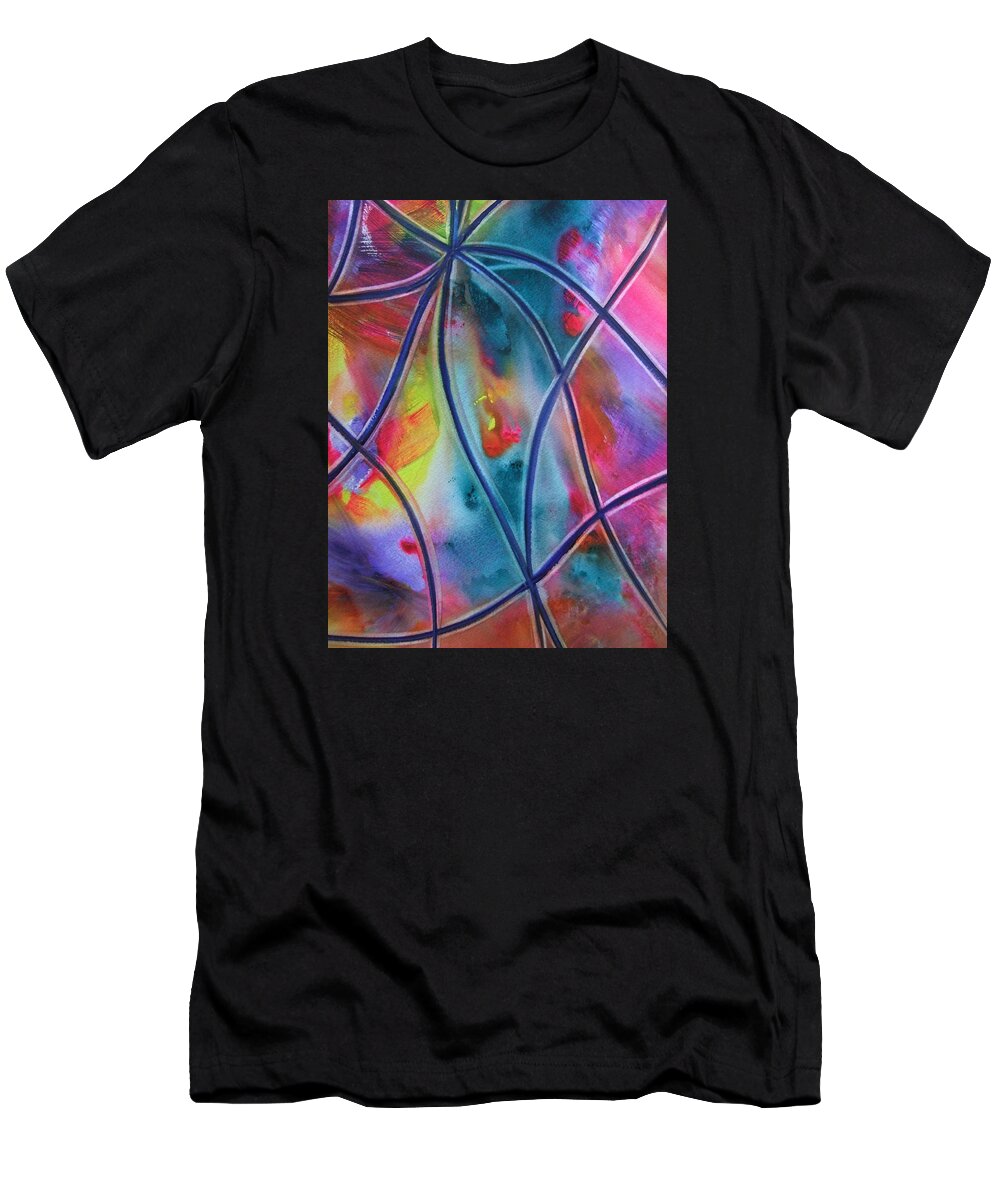 Ksg T-Shirt featuring the painting Faux Stained Glass II by Kim Shuckhart Gunns