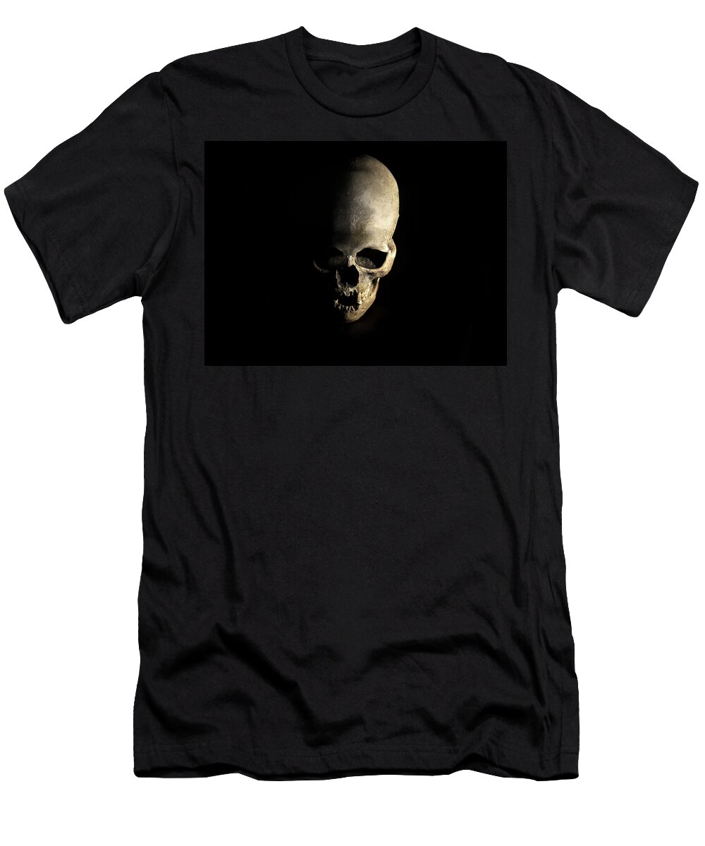 Human T-Shirt featuring the photograph Female skull by Jaroslaw Blaminsky
