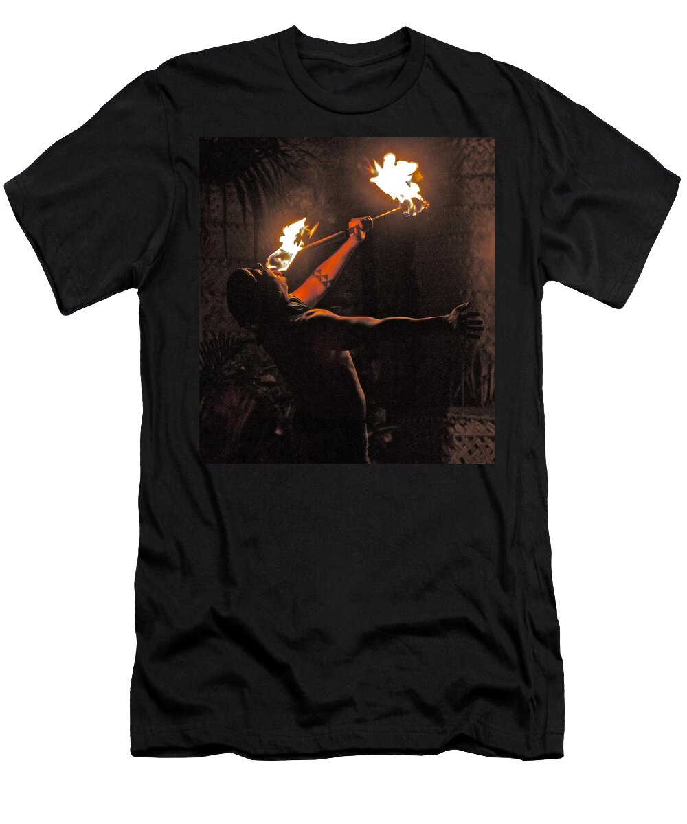 Fire T-Shirt featuring the photograph Fire Dancer by Suanne Forster