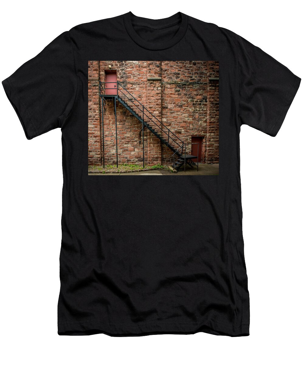 Up T-Shirt featuring the photograph Fire Escape by Paul Freidlund