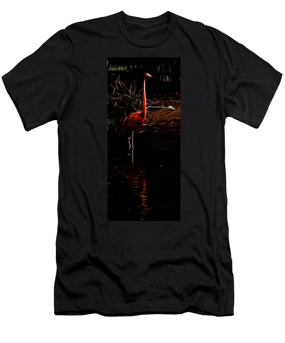 Fire Flamingo T-Shirt featuring the photograph Fire Flamingo by Weston Westmoreland