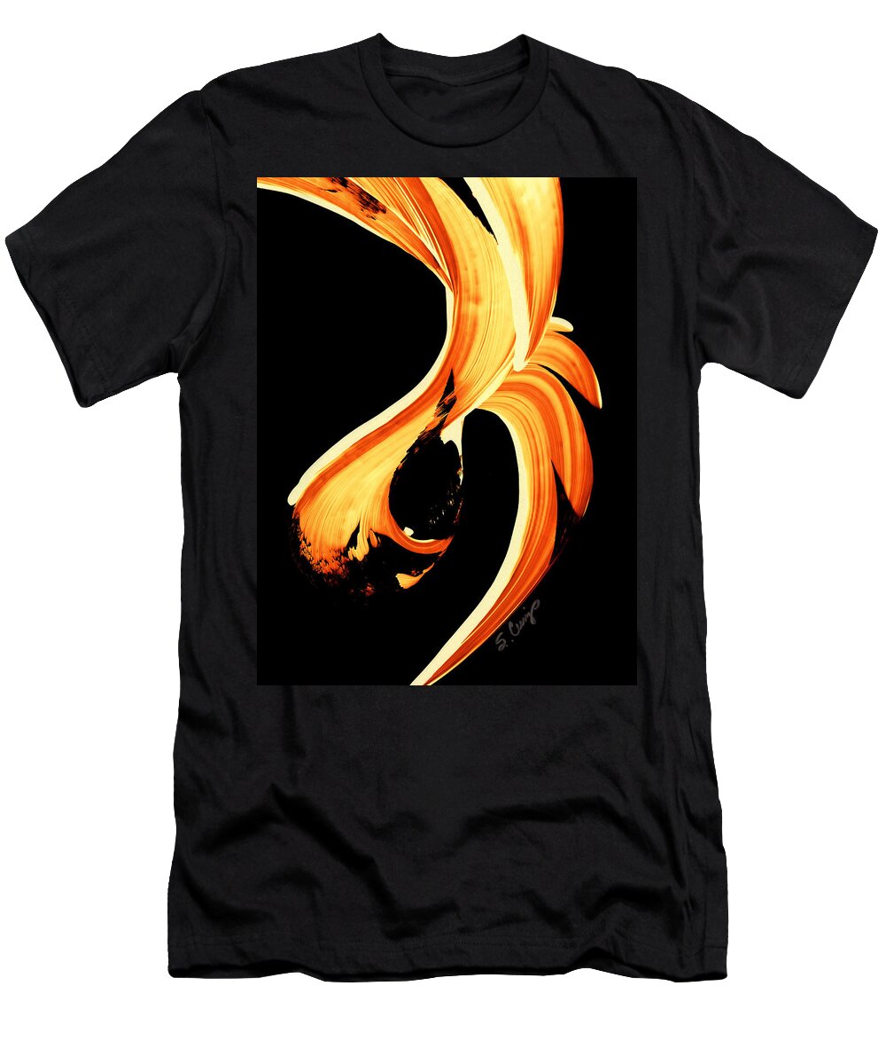 Fire T-Shirt featuring the painting Fire Water 260 By Sharon Cummings by Sharon Cummings