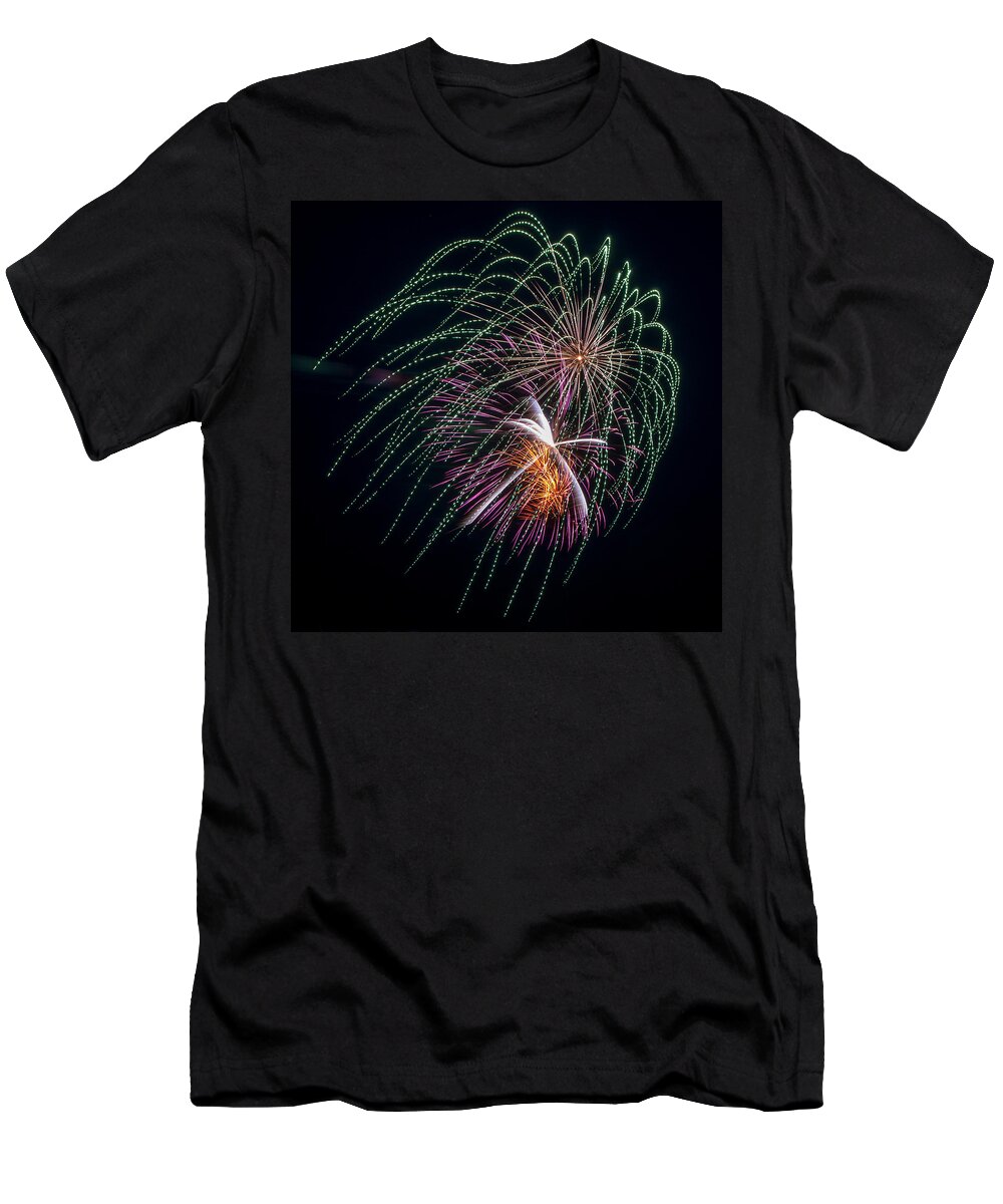 Bill Pevlor T-Shirt featuring the photograph Fireworks Veil by Bill Pevlor