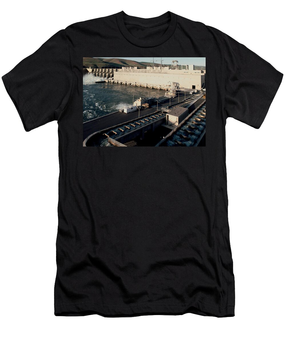 Anadromous T-Shirt featuring the photograph Fish Ladder At Little Goose Dam, Snake by Theodore Clutter