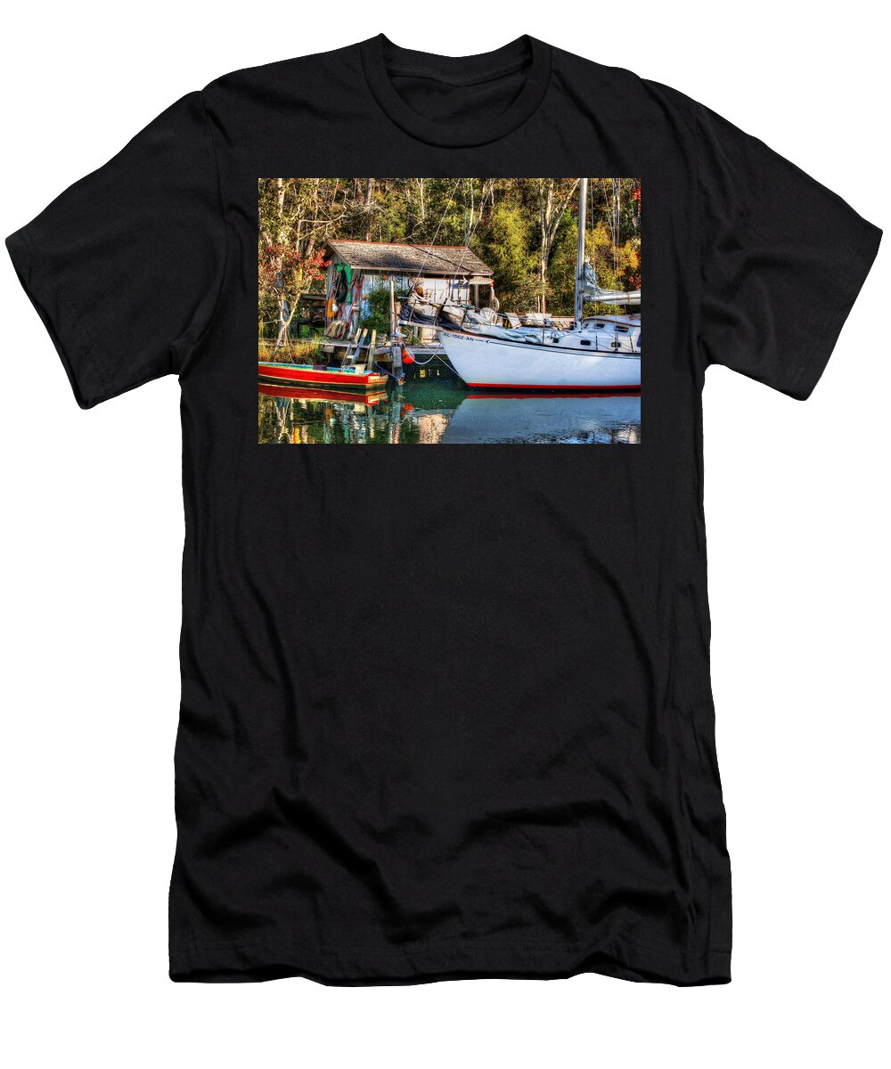 Fish T-Shirt featuring the photograph Fish Shack and Invictus Original by Michael Thomas