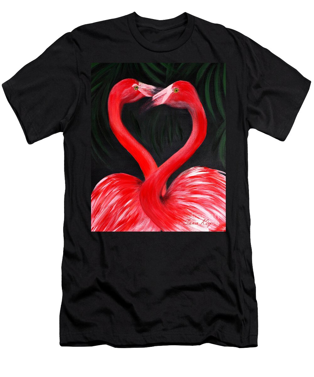 Love. Flamingo T-Shirt featuring the painting LOVE is... Flamingo Love. Inspirations Collection by Oksana Semenchenko