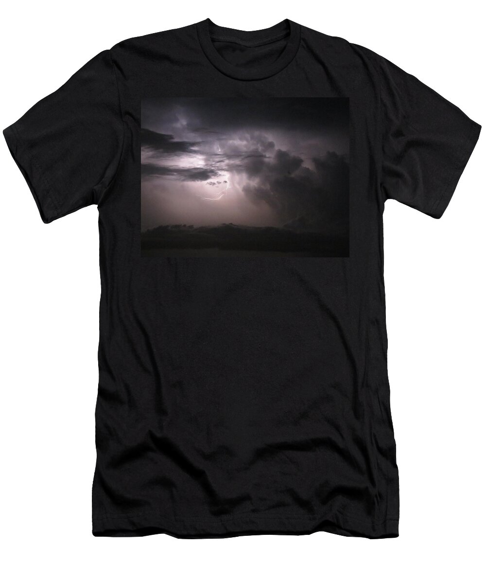 Skyscape T-Shirt featuring the photograph Flashes of Lightening by Fortunate Findings Shirley Dickerson