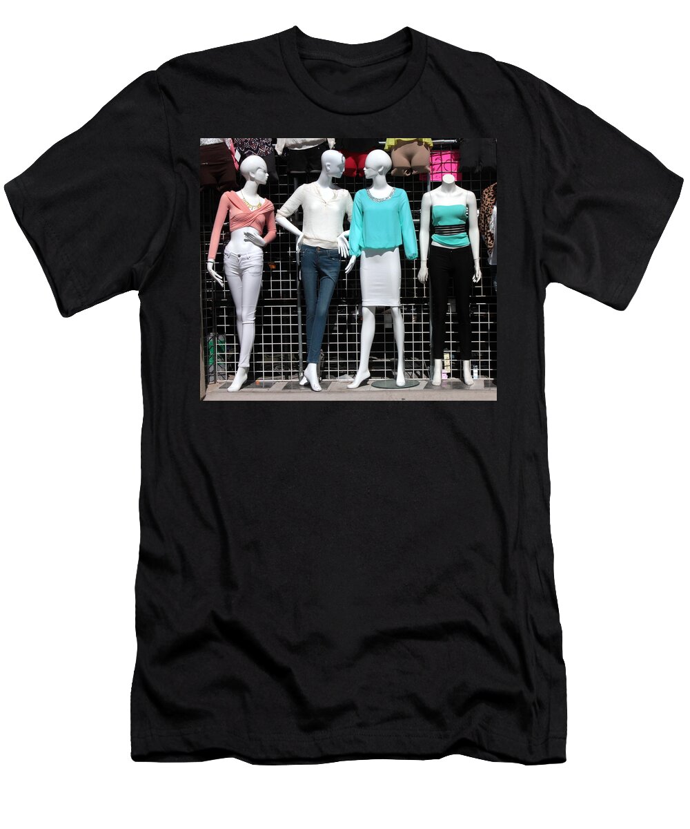 Mannequin T-Shirt featuring the photograph Flea Market Fashionistas by Joe Kozlowski