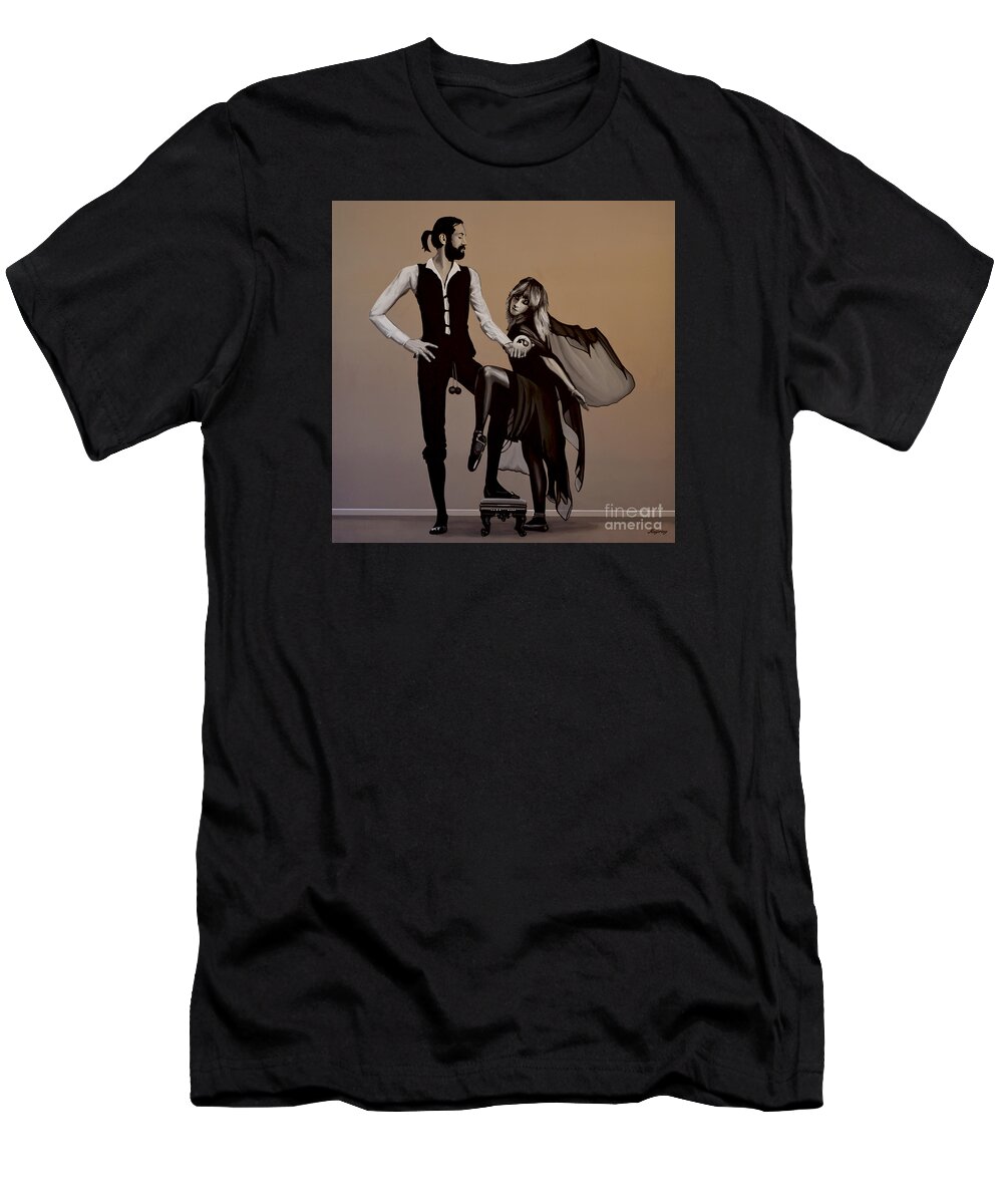 Fleetwood Mac T-Shirt featuring the painting Fleetwood Mac Rumours by Paul Meijering