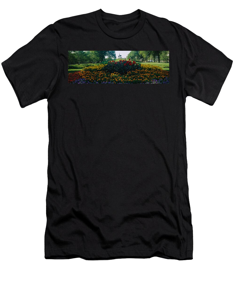 Photography T-Shirt featuring the photograph Flowers In A Park, Grant Park, Chicago by Panoramic Images