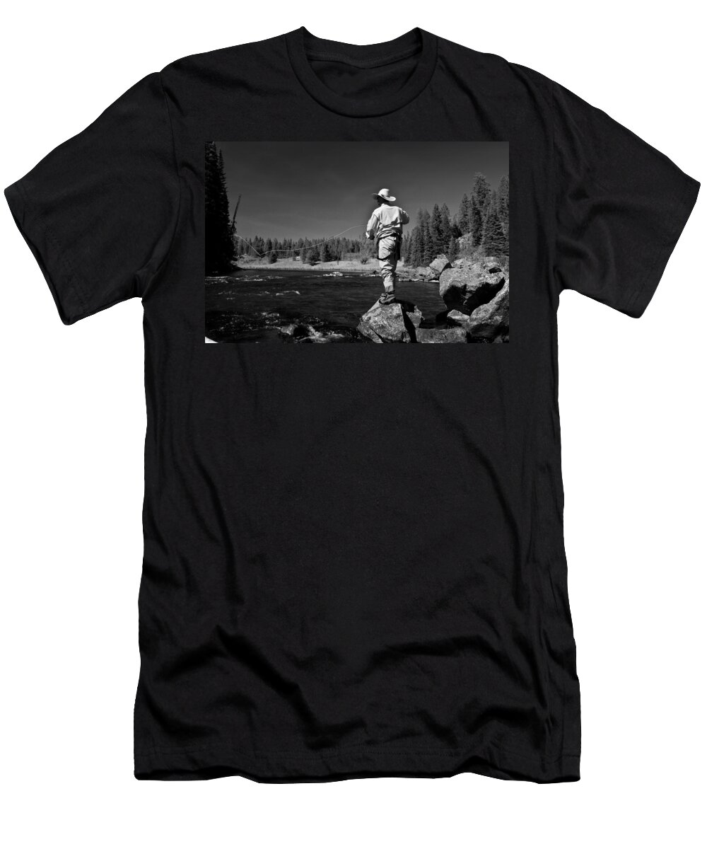 The Box T-Shirt featuring the photograph Fly Fishing the Box by Ron White