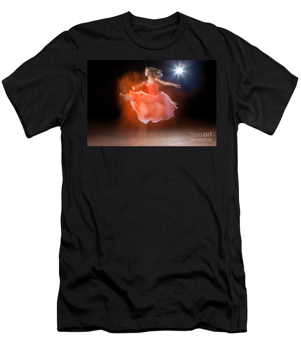 Ballerina T-Shirt featuring the photograph Flying Ballerina by Cindy Singleton