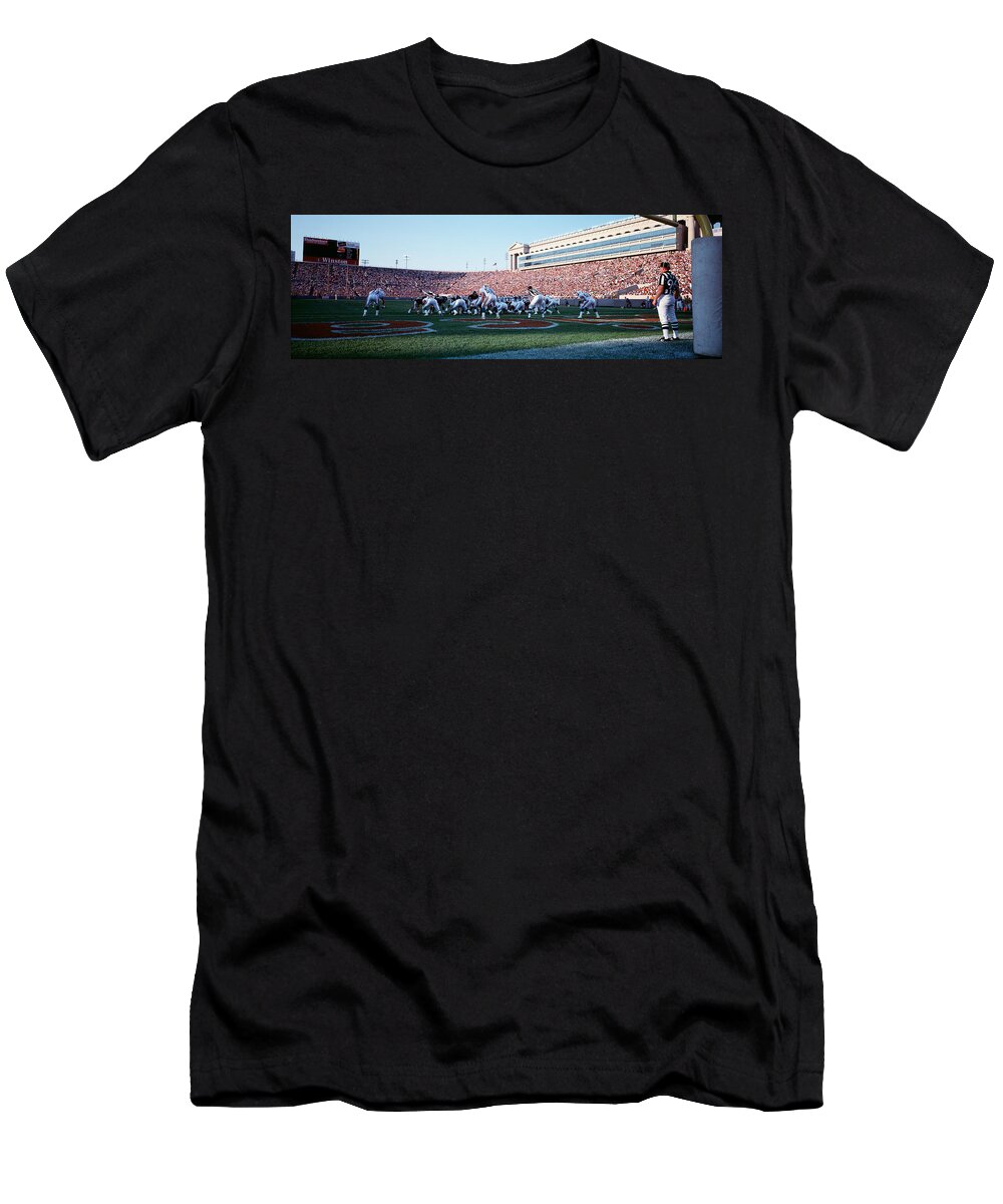Photography T-Shirt featuring the photograph Football Game, Soldier Field, Chicago by Panoramic Images