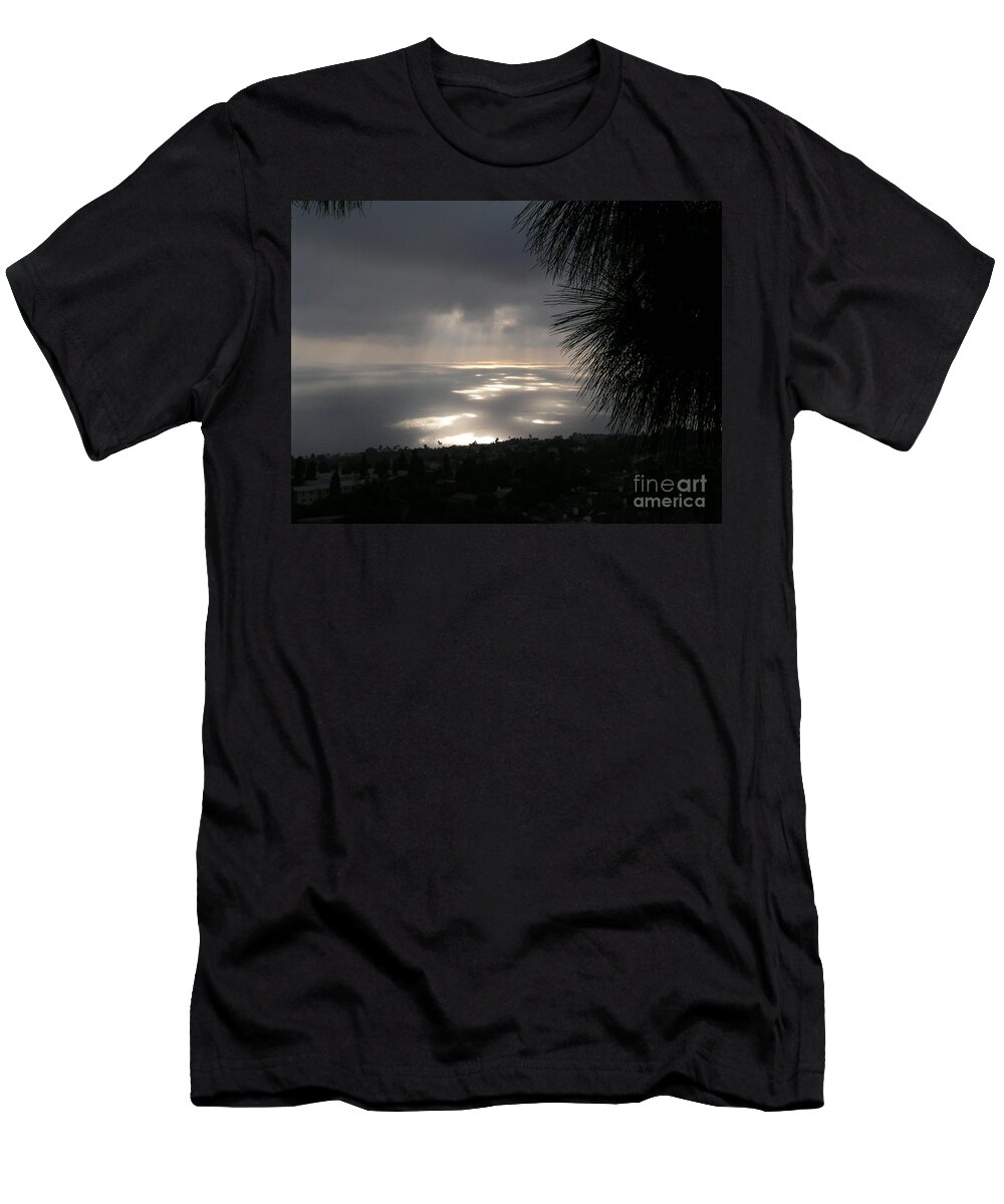 Footprints T-Shirt featuring the photograph Footprints on the Ocean by Bev Conover