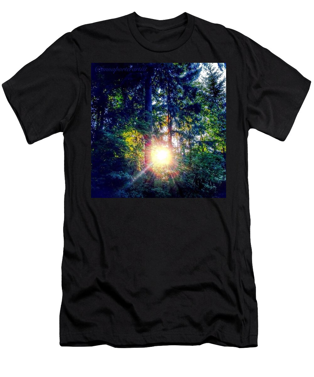 Forest T-Shirt featuring the photograph Forest Sunset in my Neighborhood by Anna Porter