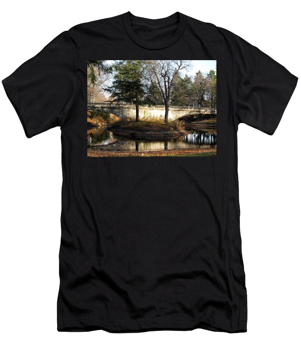In Focus T-Shirt featuring the photograph Forrest Home Bridge by Kimberly Mackowski