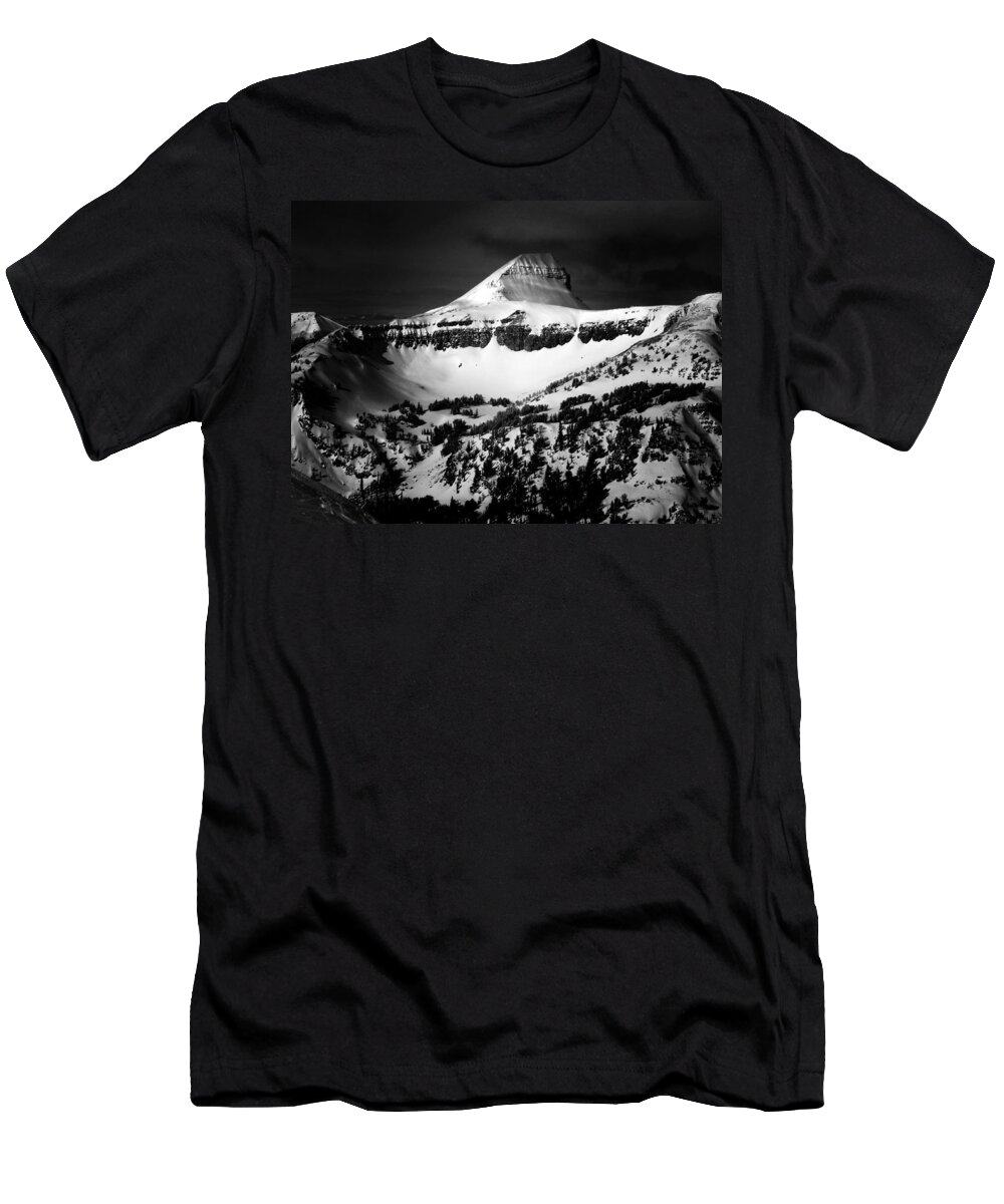 Fossil Mountain Is Located In The Teton Range. The Teton Range Is Located In Wyoming As Part Of The North American Rocky Range. T-Shirt featuring the photograph Fossil Mountain by Raymond Salani III