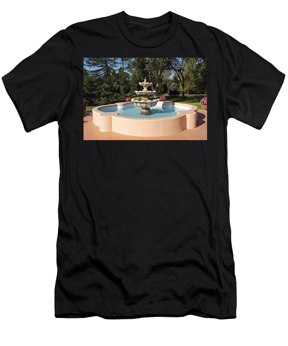 Water Feature T-Shirt featuring the photograph Fountain Retreat by Michele Myers
