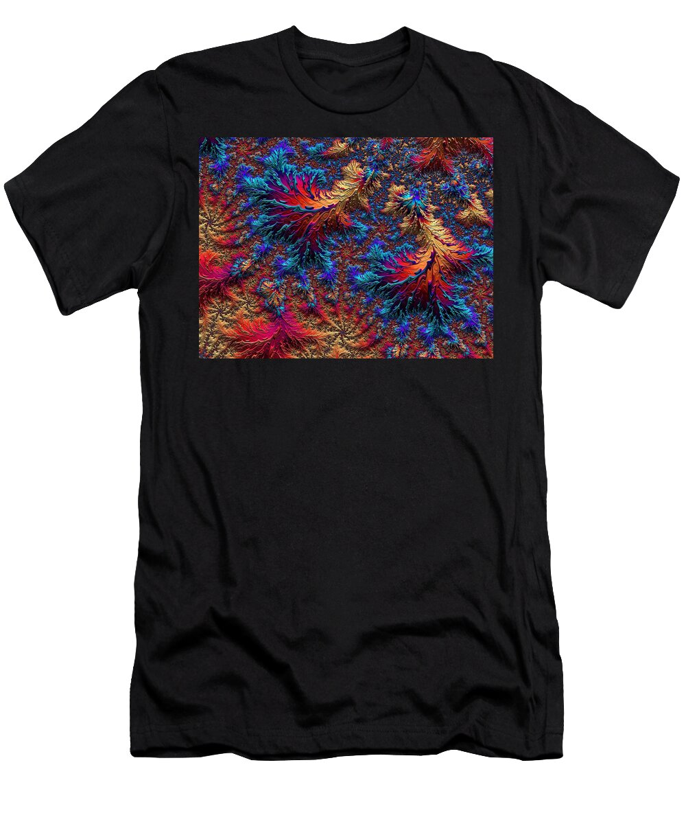 Surreal T-Shirt featuring the digital art Fractal Jewels Series - Beauty on Fire II by Susan Maxwell Schmidt