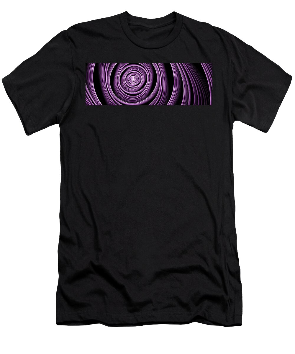 Fractal T-Shirt featuring the digital art Fractal Purple Swirl by Gabiw Art