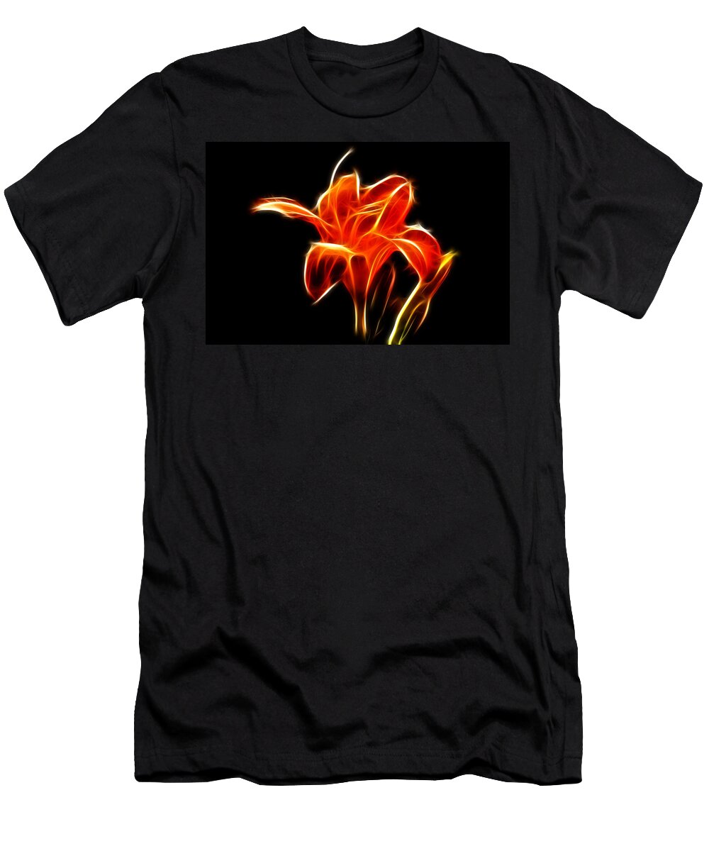 Flowers T-Shirt featuring the Fractaled Lily by Bill Barber