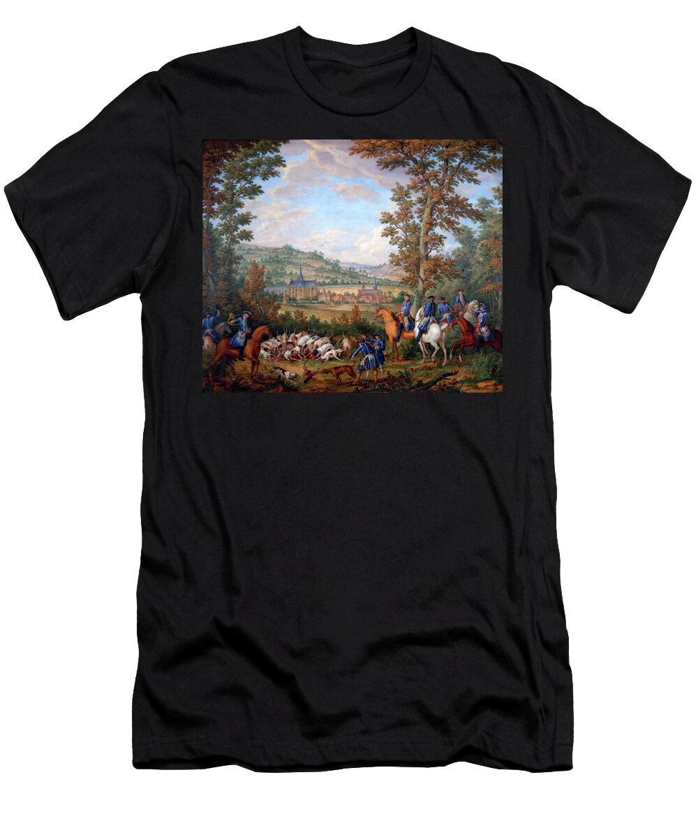 1691 T-Shirt featuring the painting France Royal Hunt, 1691 by Granger