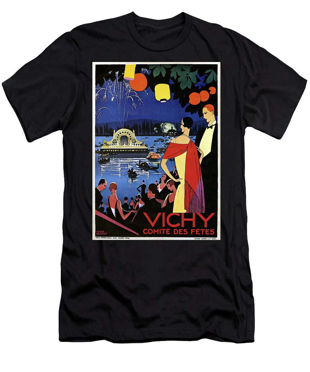 1920s T-Shirt featuring the drawing France Vichy, C1920 by Roger Broders