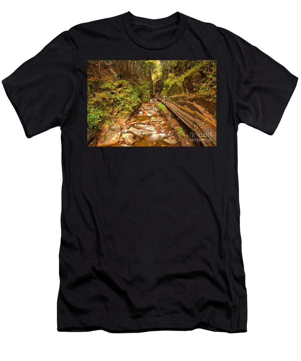 Flume Gorge T-Shirt featuring the photograph Franconia Notch Flume Gorge New Hampshire by Adam Jewell