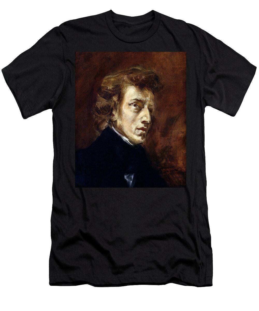 Chopin T-Shirt featuring the painting Frederic Chopin by Eugene Delacroix