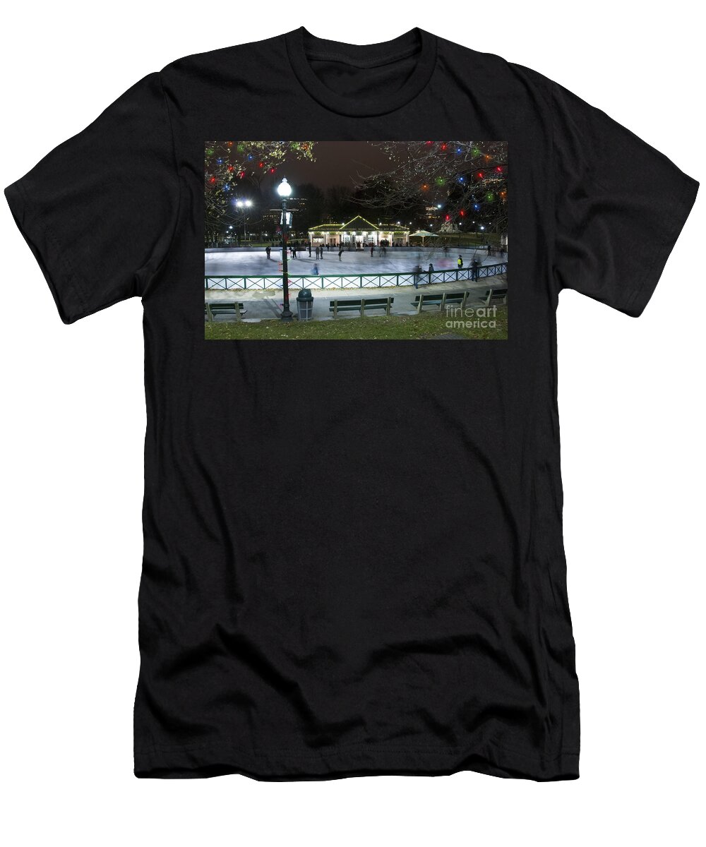Activity T-Shirt featuring the photograph Frog Pond Ice Skating Rink in Boston Commons by Juli Scalzi