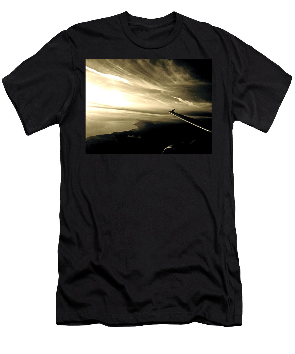 Plane T-Shirt featuring the photograph From the Plane by Gwyn Newcombe