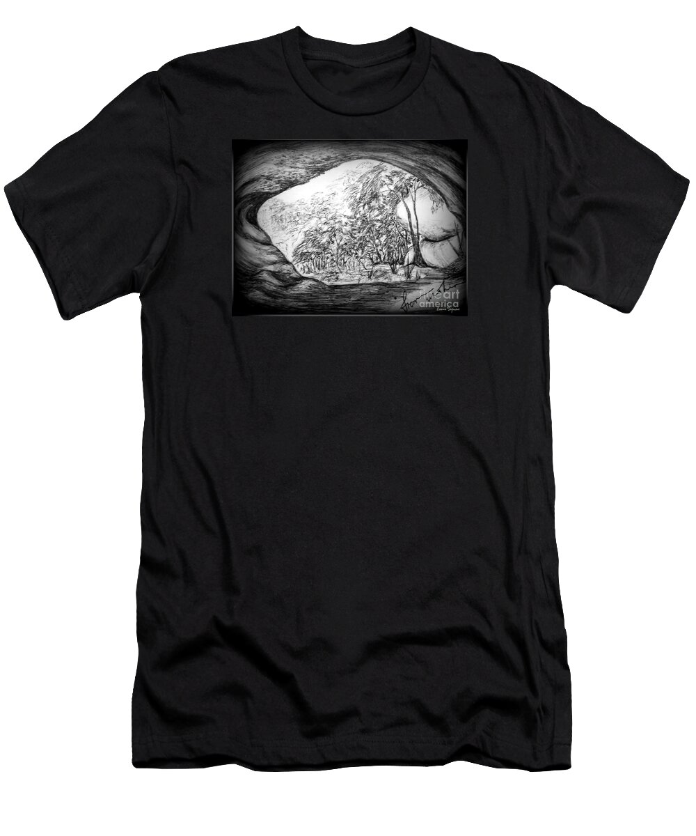 Trees T-Shirt featuring the drawing From Within 1 by Leanne Seymour