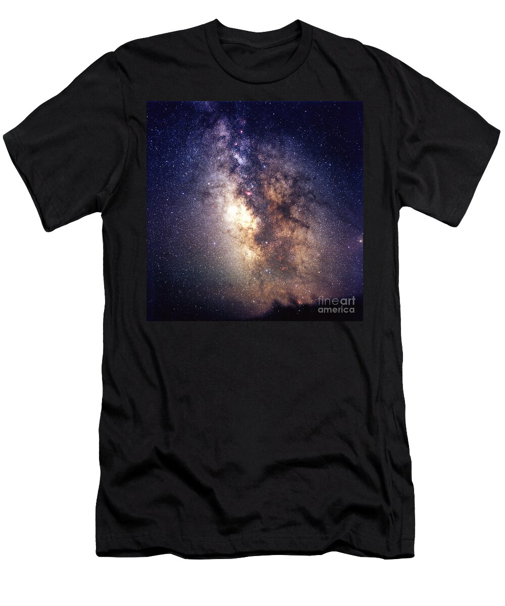 Milky Way T-Shirt featuring the photograph Galactic Center & Galactic Dark Horse by John Chumack