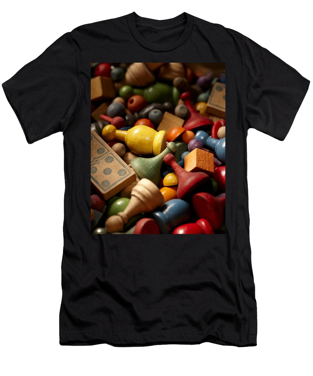 Games. Game Pieces T-Shirt featuring the photograph Game Pieces by Daniel Troy